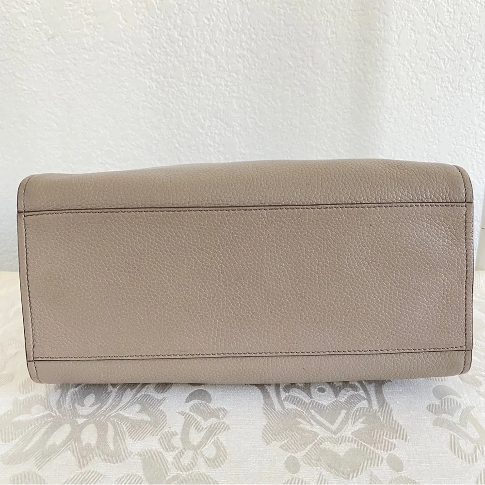 Tory Burch gray leather Britten Tote